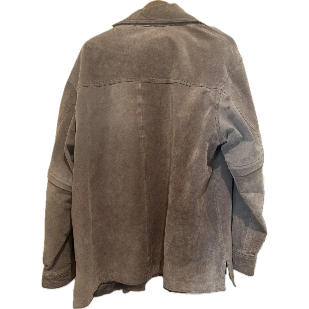 Vintage M Julian Wilsons Suede Utility Jacket XL Convertible Zip Off Sleeves Y2K - Picture 4 of 11